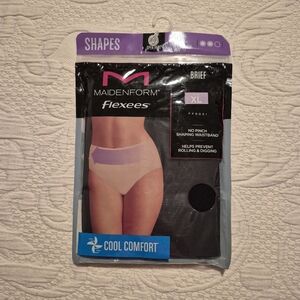 Maidenform flexees women's XL brief firm shapewear black NWT